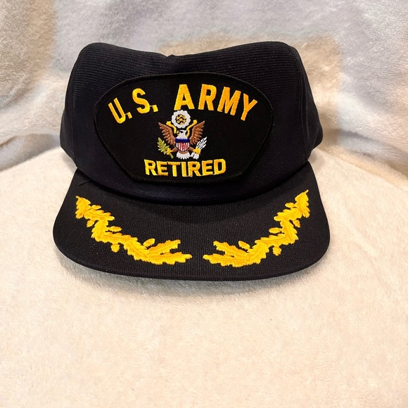 U S ARMY  CAP  " US ARMY RETIRED “COLOR NAVY BLUE Adjustable USED - Picture 1 of 11